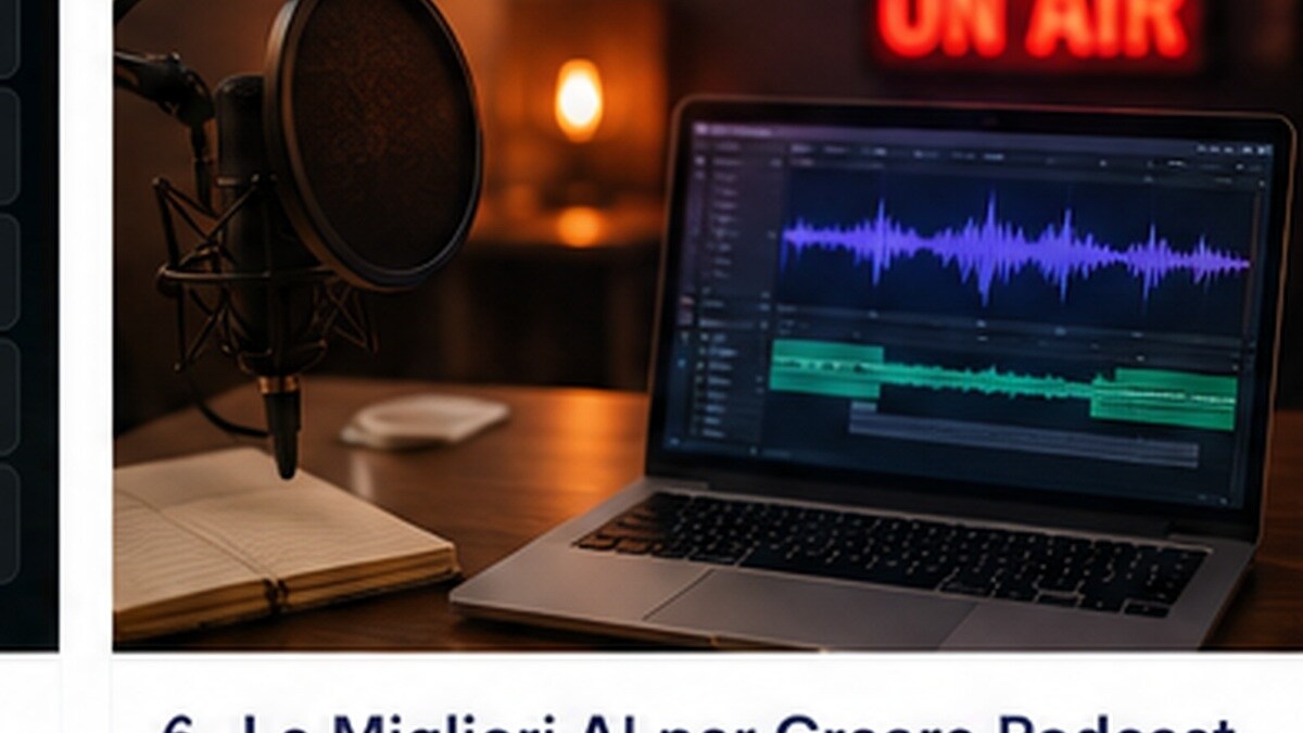 Post-produzione di un podcast con waveform e timeline