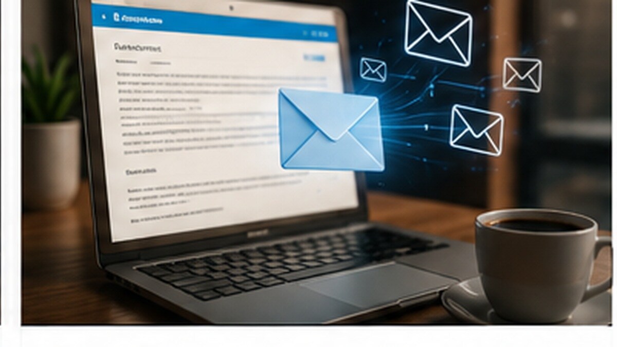 Messaggi email e automazione marketing su laptop