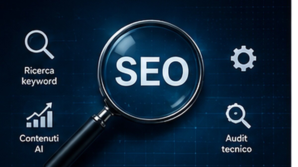 Team SEO che analizza keyword, audit tecnico e visibilità AI