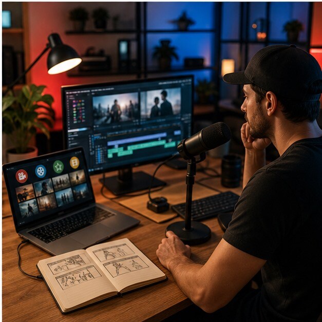 Editor che crea una guida comparativa ai migliori canali YouTube per film