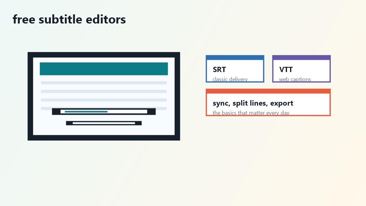 Editor di sottotitoli gratuiti per SRT, VTT e video social
