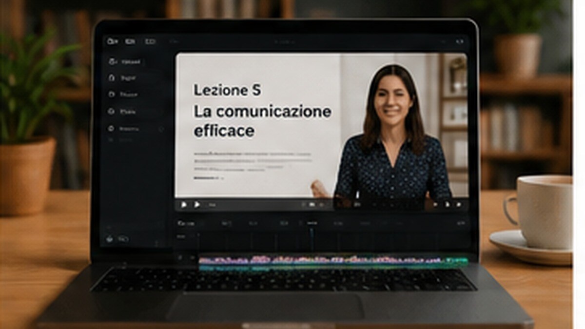 Editor video per corsi online con docente e slide