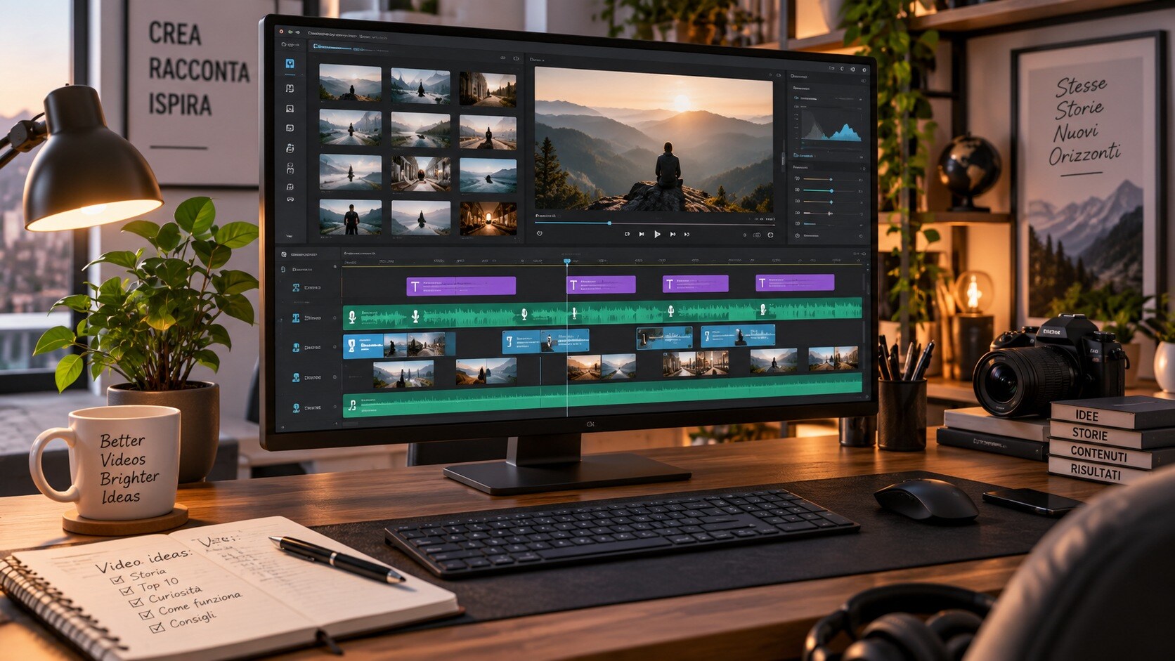 Confronto tra editor per video faceless con script, TTS, B-roll e sottotitoli