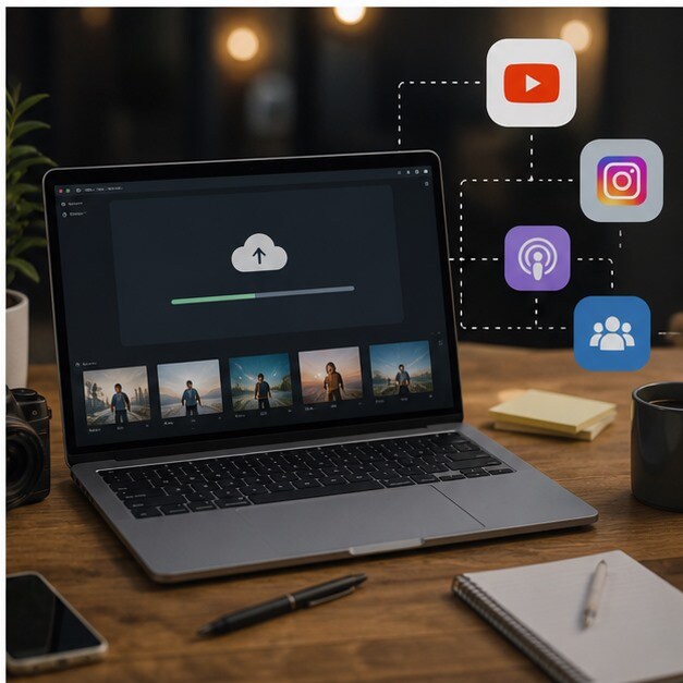 Esportazione e condivisione di video online per social, scuola e marketing