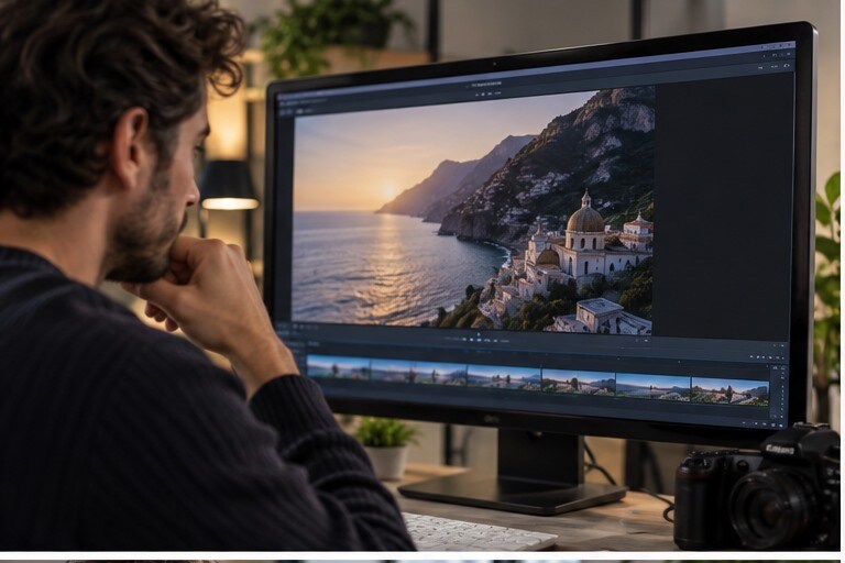 Creator che controlla gli angoli di un video esportato senza filigrana