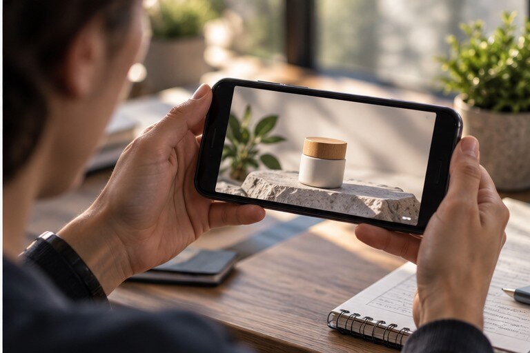 Video prodotto senza logo sovrapposto visualizzato su smartphone