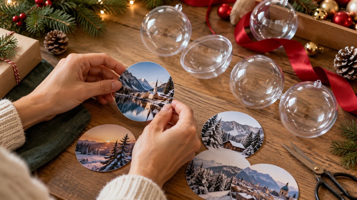 Fotografie circolari e sfere apribili durante la preparazione