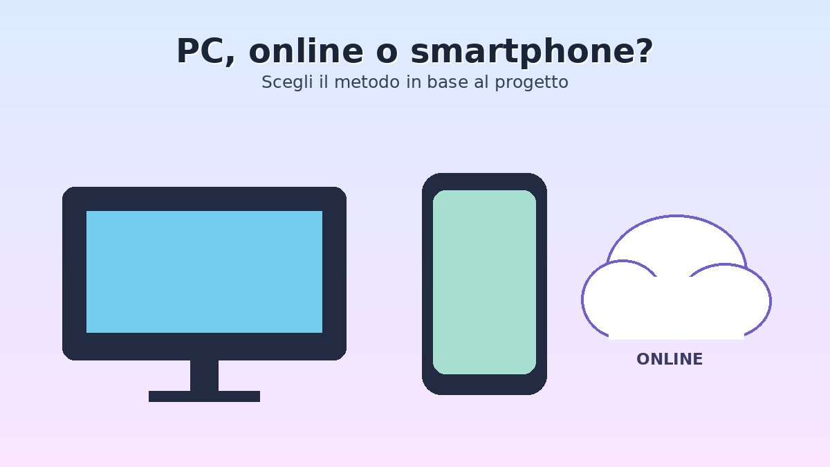 Confronto tra miglioramento video su computer online e smartphone