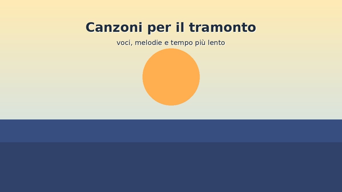 Tramonto sul mare illustrato per una playlist serale estiva