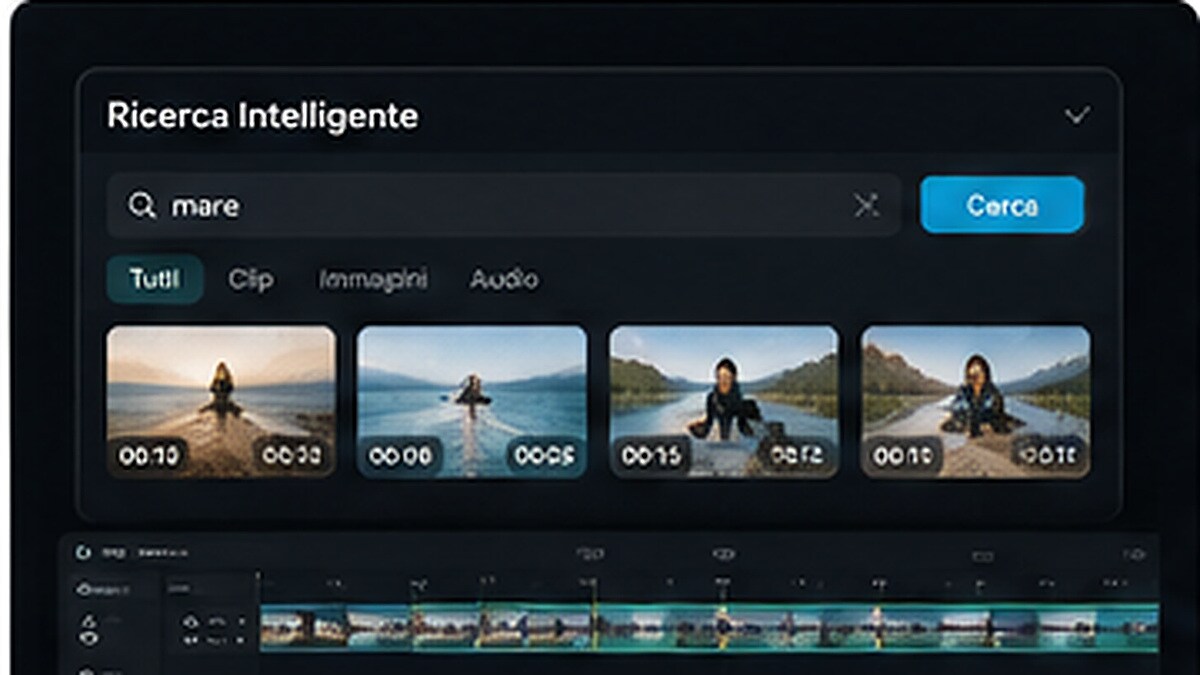 Ricerca intelligente di clip video con AI