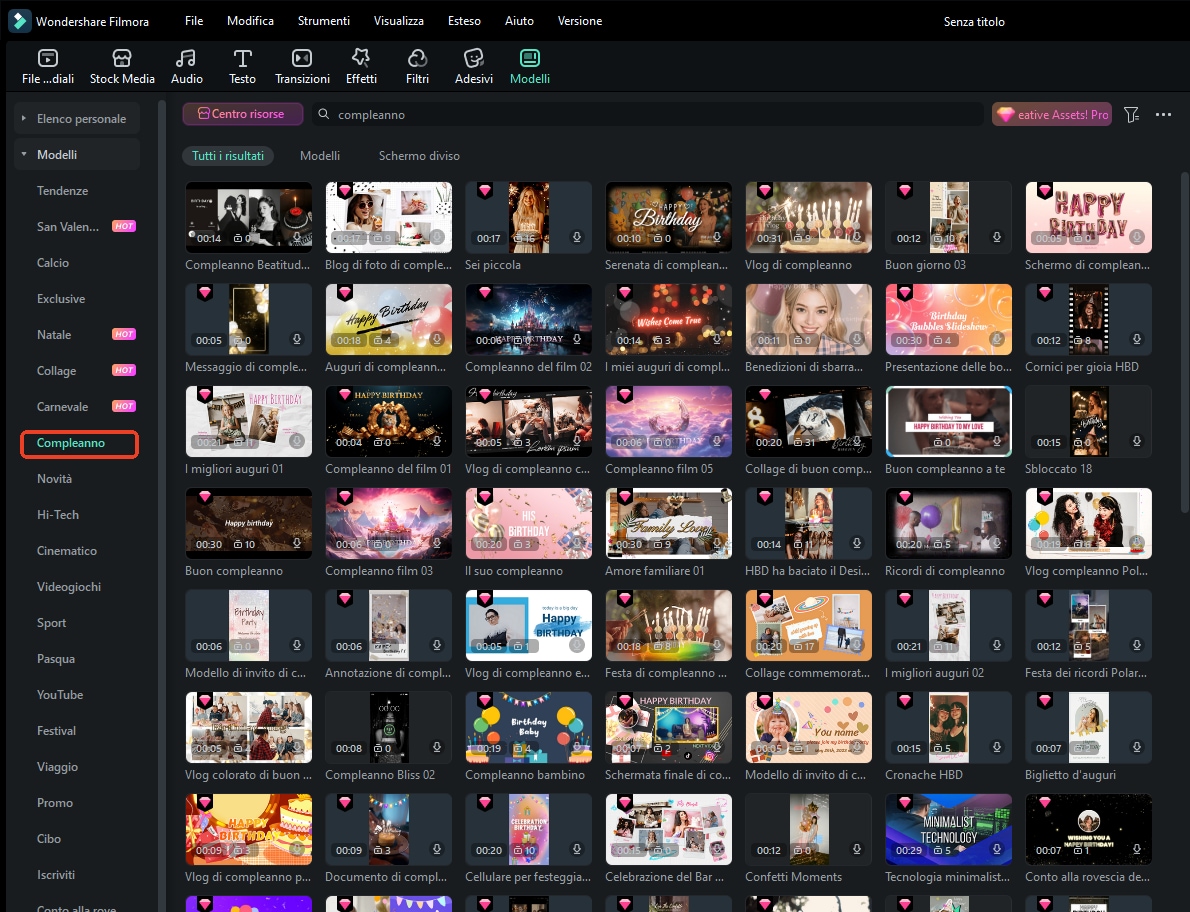 modelli video di compleanno per whatsapp