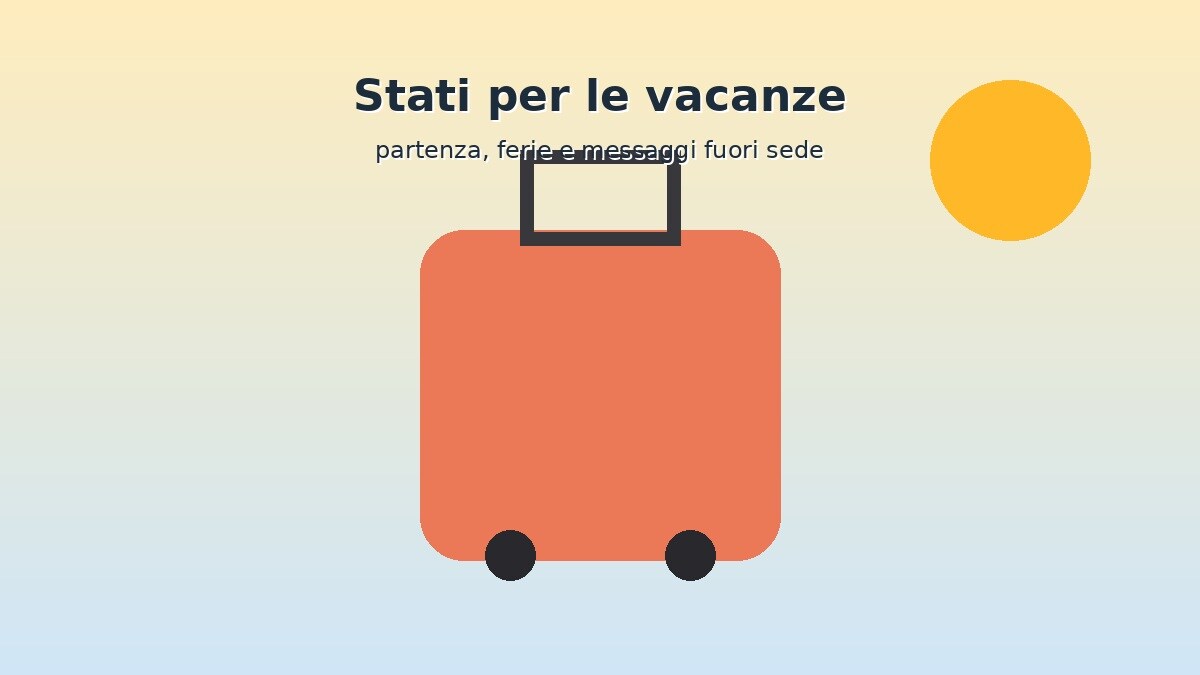 Illustrazione con valigia per Stati WhatsApp sulle vacanze