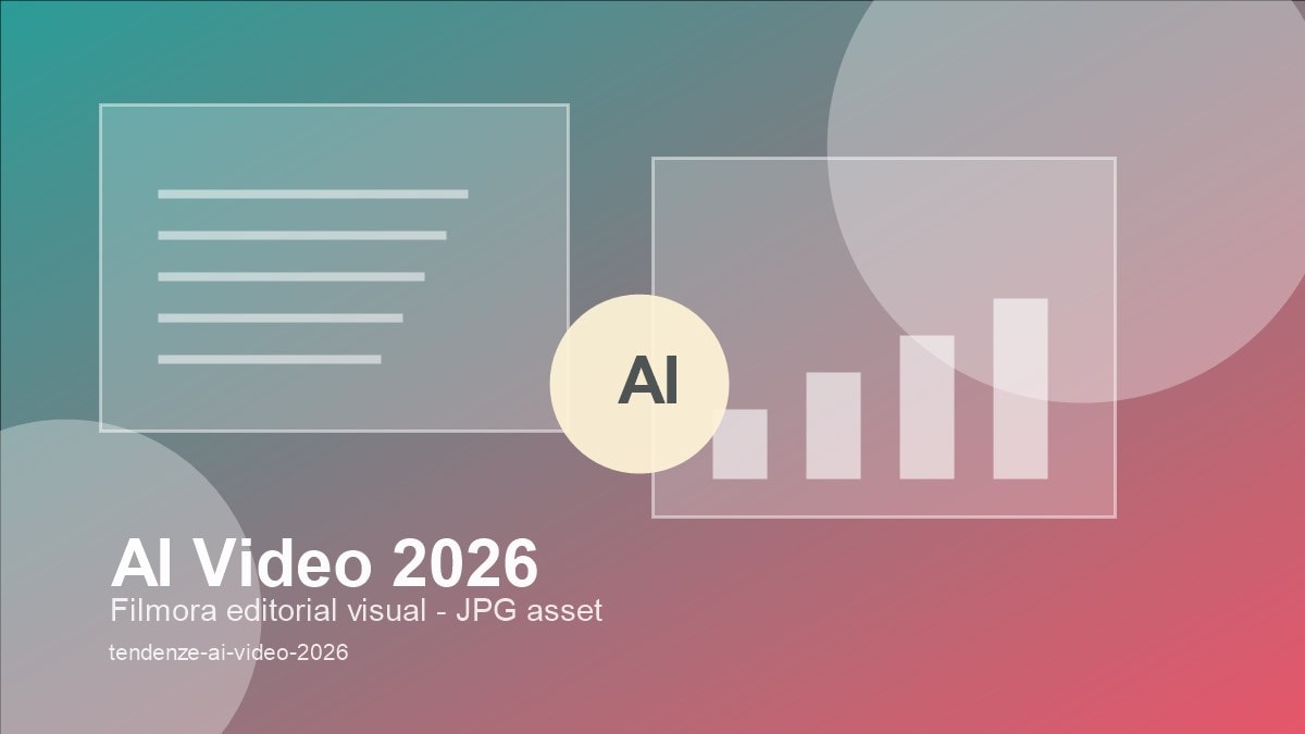 Mappa editoriale delle tendenze AI video del 2026 con modelli, audio, short video e workflow