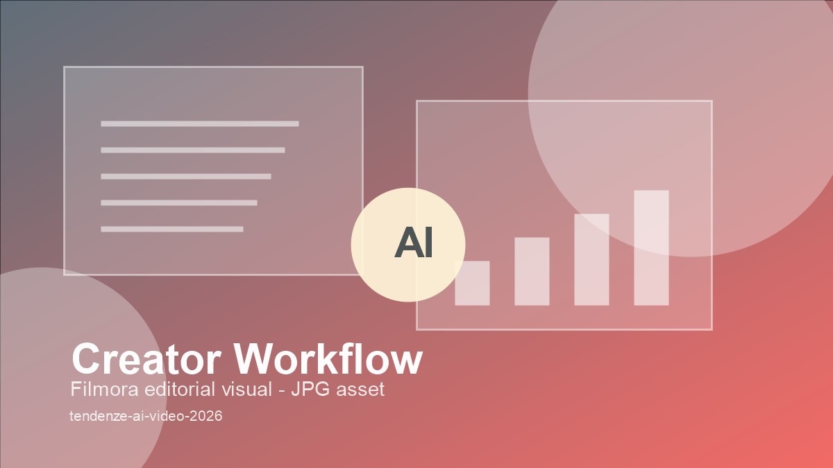 Workflow creator 2026 con prompt, reference, generazione AI e timeline di editing