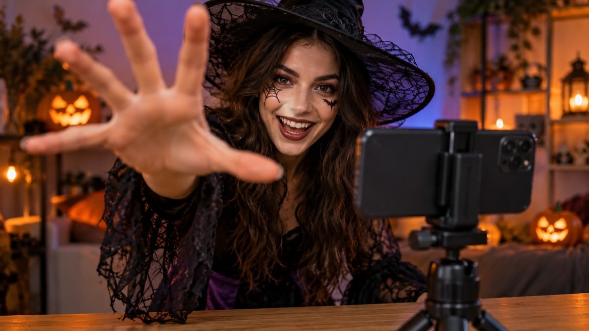 Una mano si avvicina alla fotocamera per preparare il punto di taglio