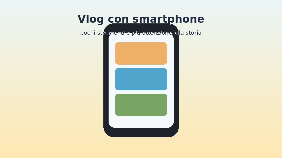 Smartphone con tre clip verticali per un vlog delle vacanze