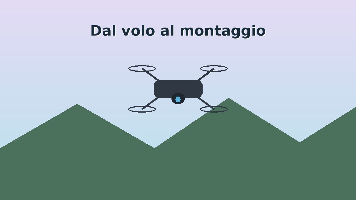 Workflow di montaggio per video realizzati con drone economico