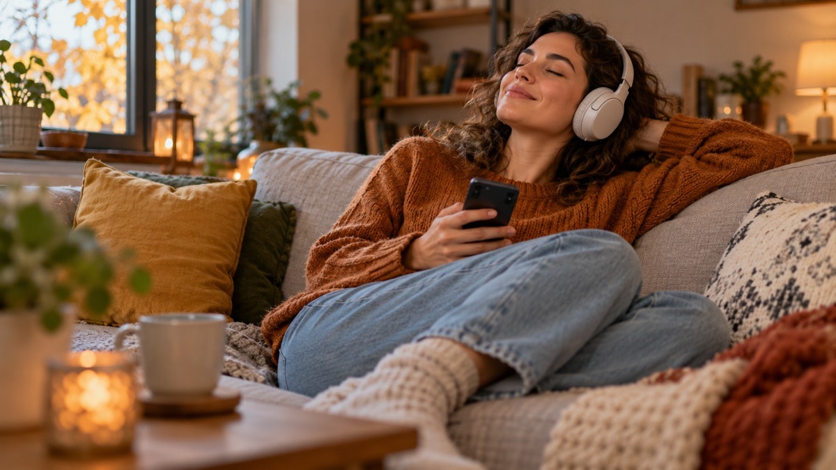 Ascolto musicale personale in un ambiente domestico