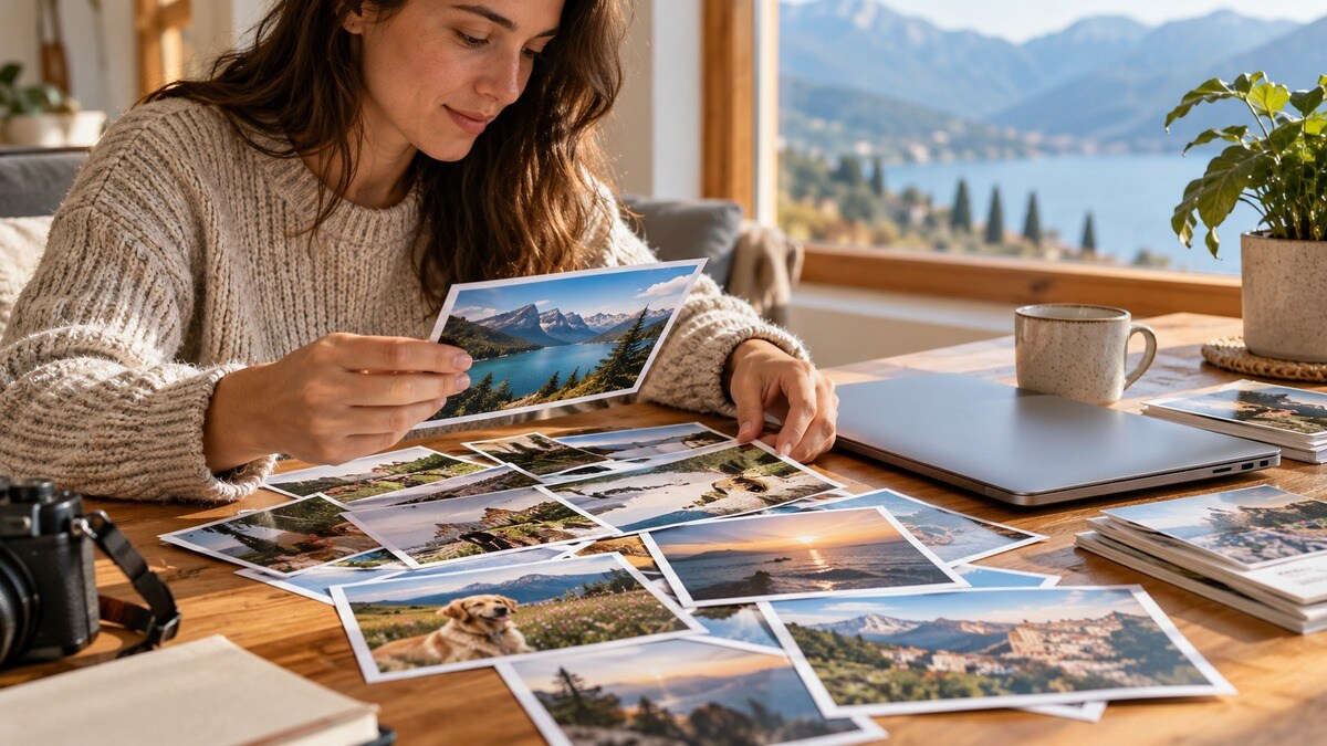 Selezione di fotografie personali per accompagnare un riepilogo