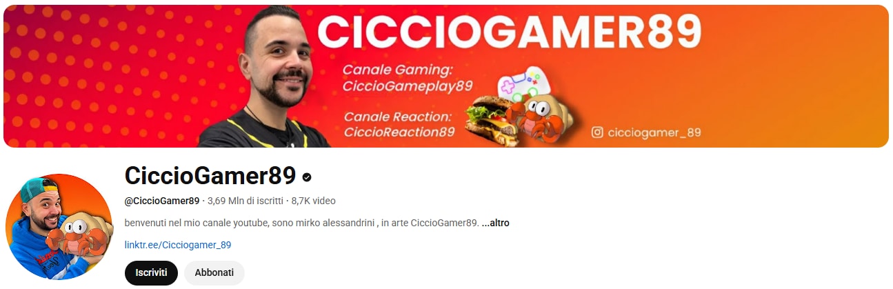 canale youtube di cicciogamer89