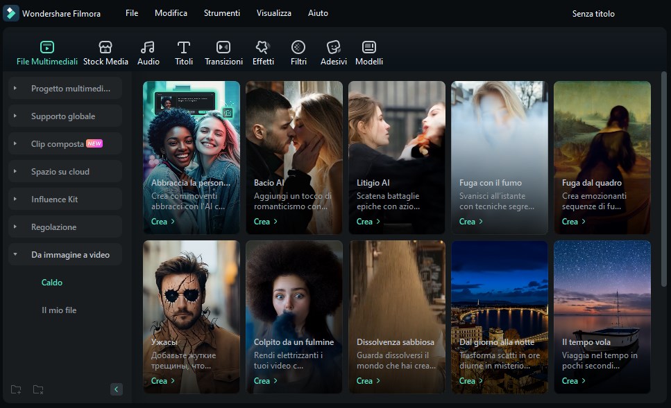 convertire immagine in video con AI tramite Wondershare Filmora