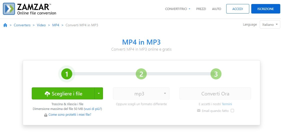 zamzar mp3 converter online