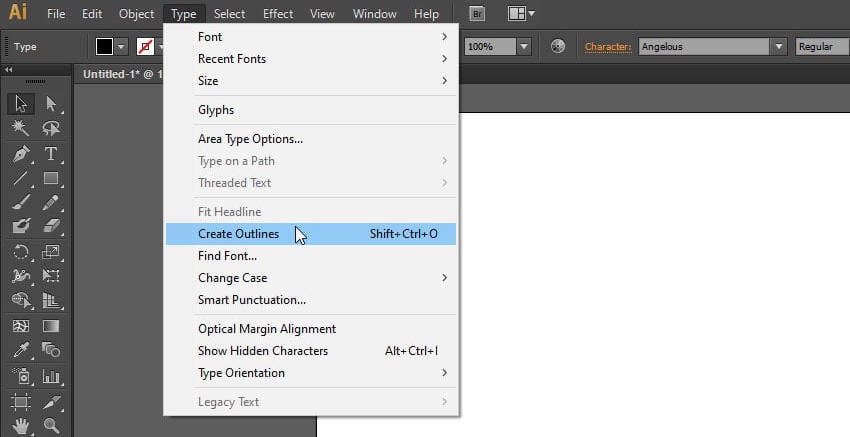 create to outline illustrator