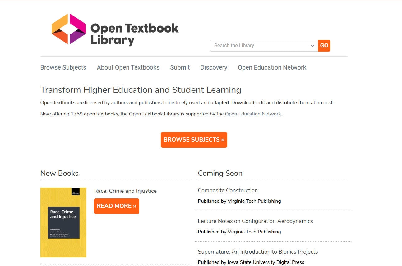 open textbook library