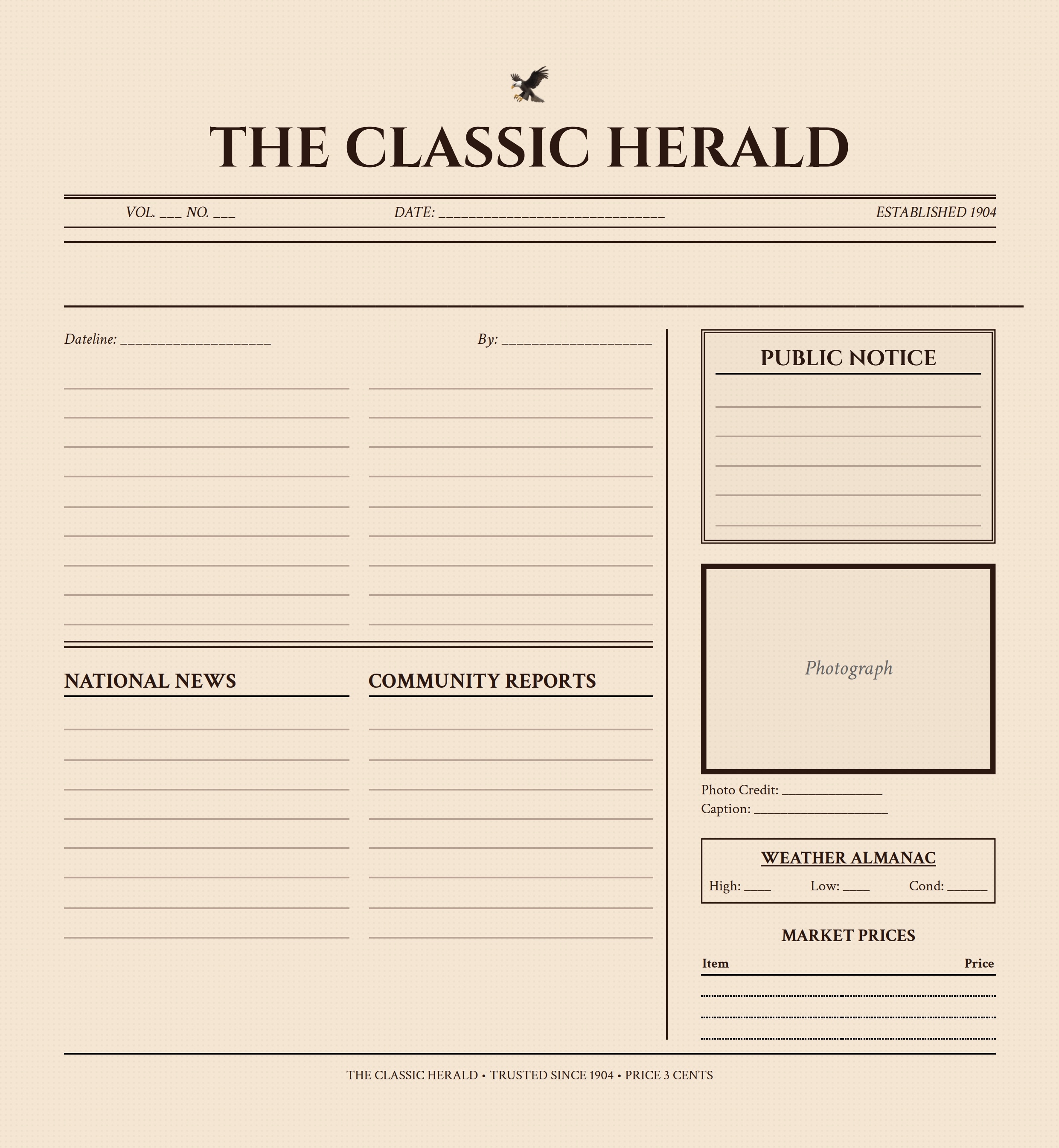 pagina di giornale vuota pdf