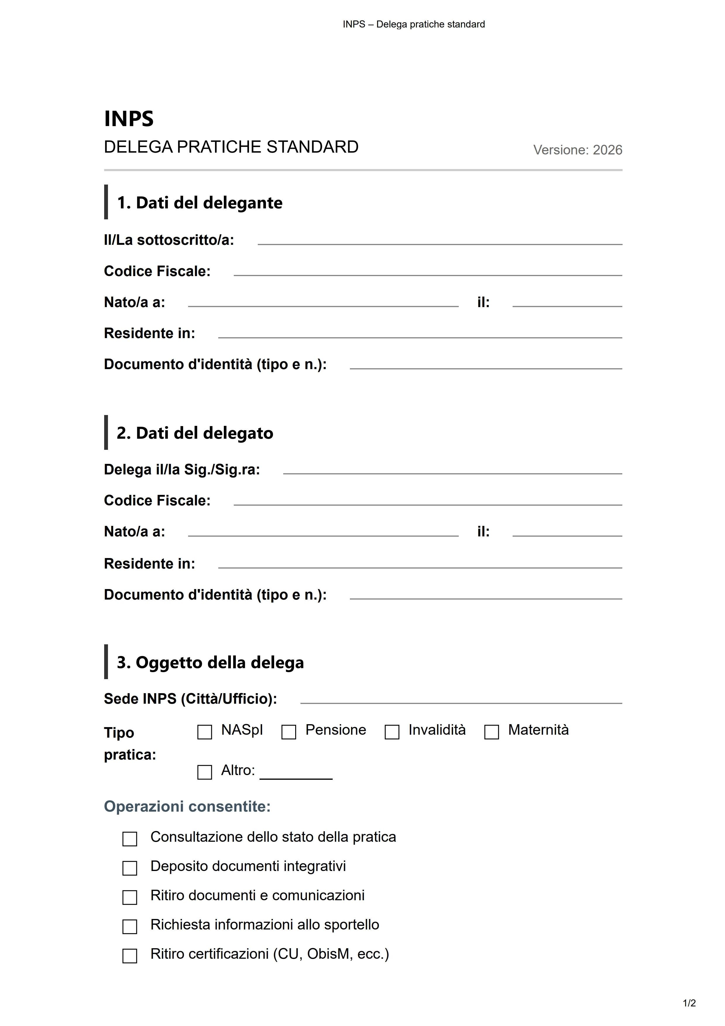 delega pensione inps
