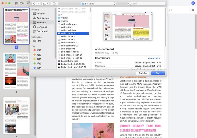 add image to pdf preview mac