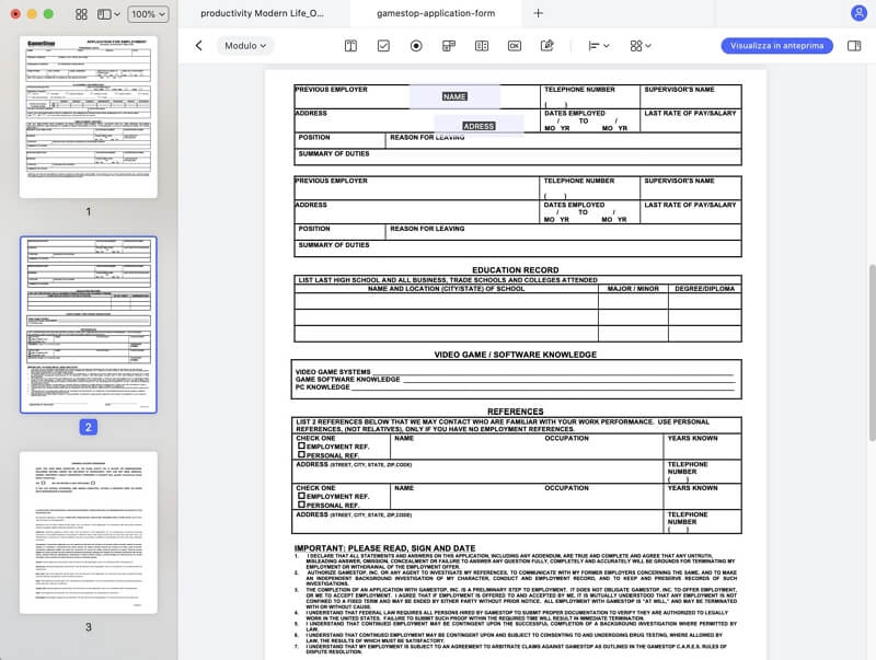 Compilare I Moduli Pdf Usando Anteprima Su Mac