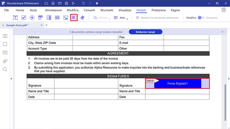 aggiungere firme nei file excel su mac