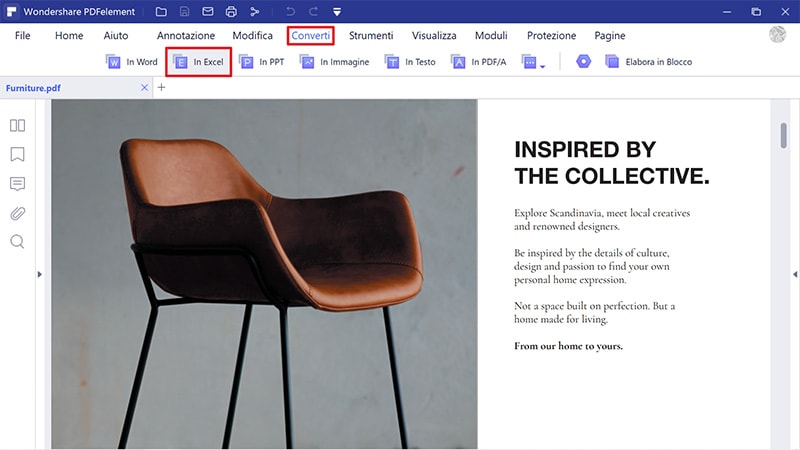 come convertire pdf in excel