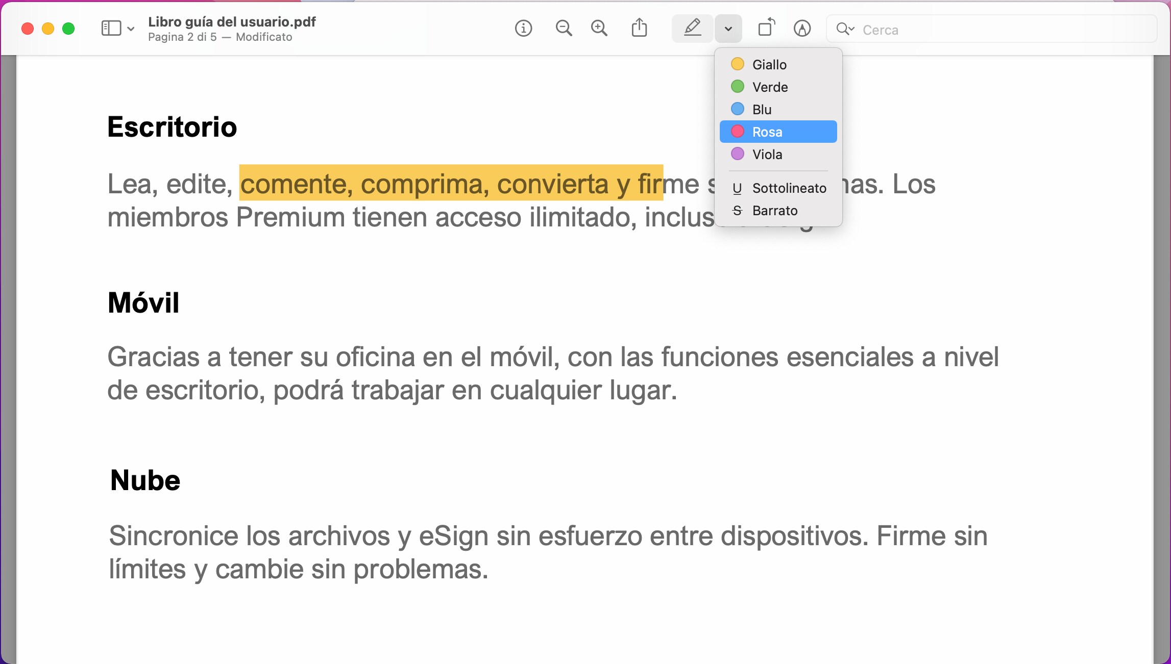 come evidenziare i pdf su mac con anteprima