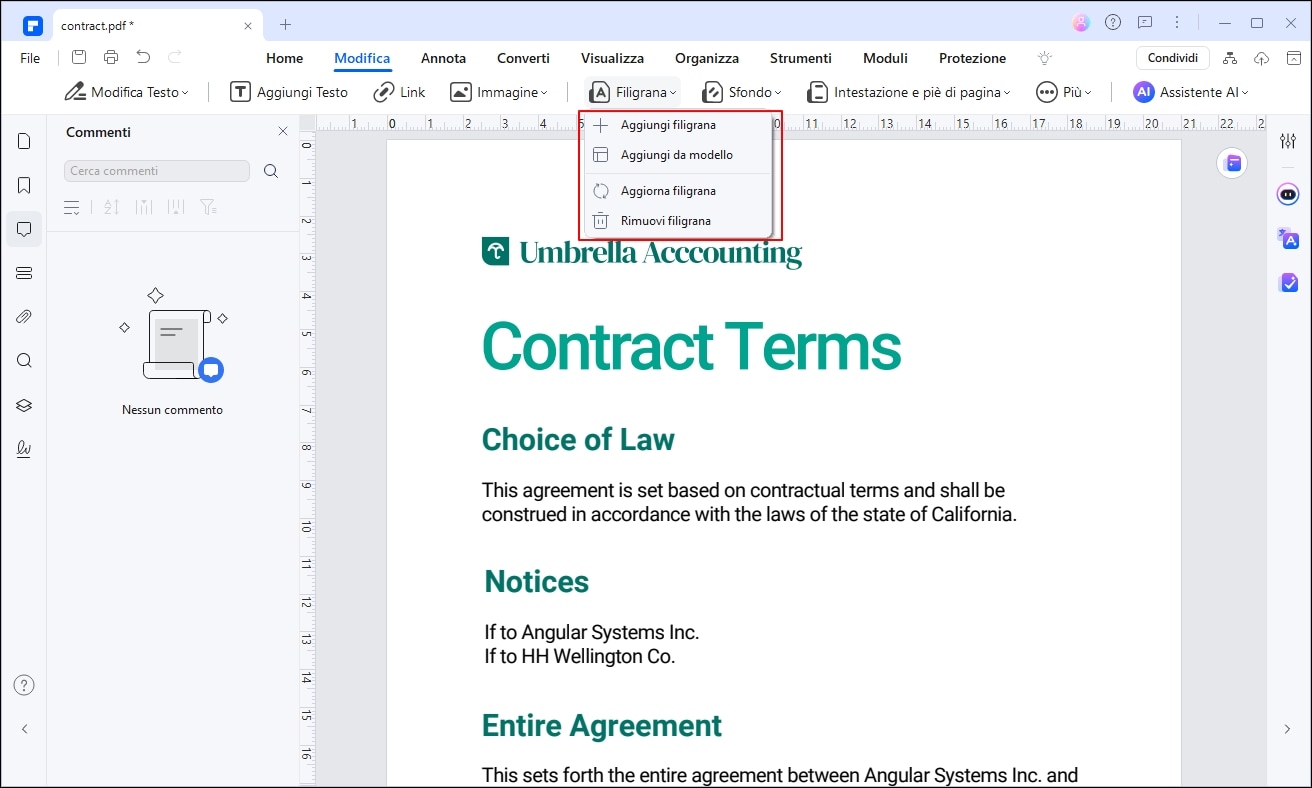 inserisci watermark in pdf