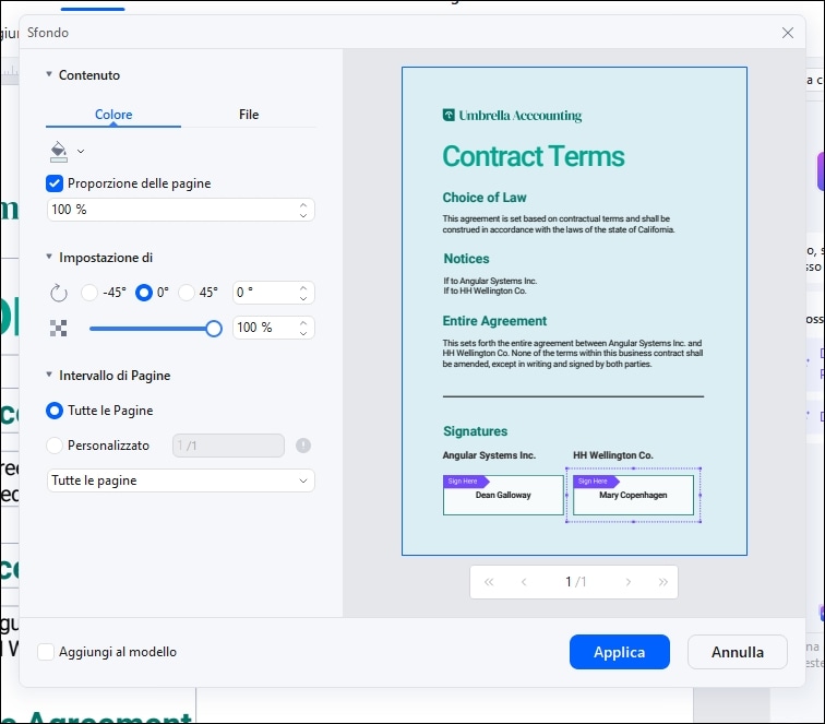 sfondo trasparente per i pdf