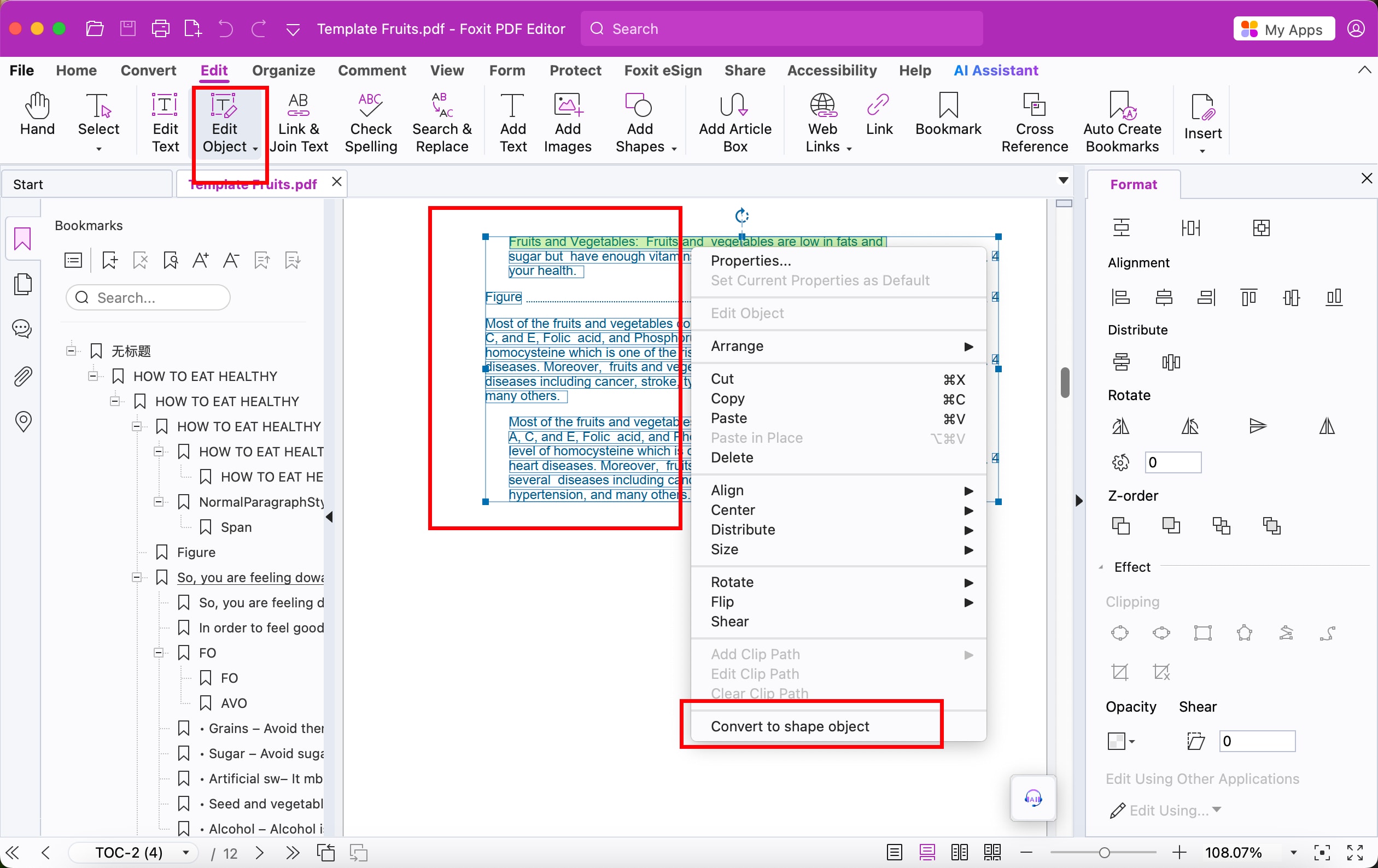 create outline foxit