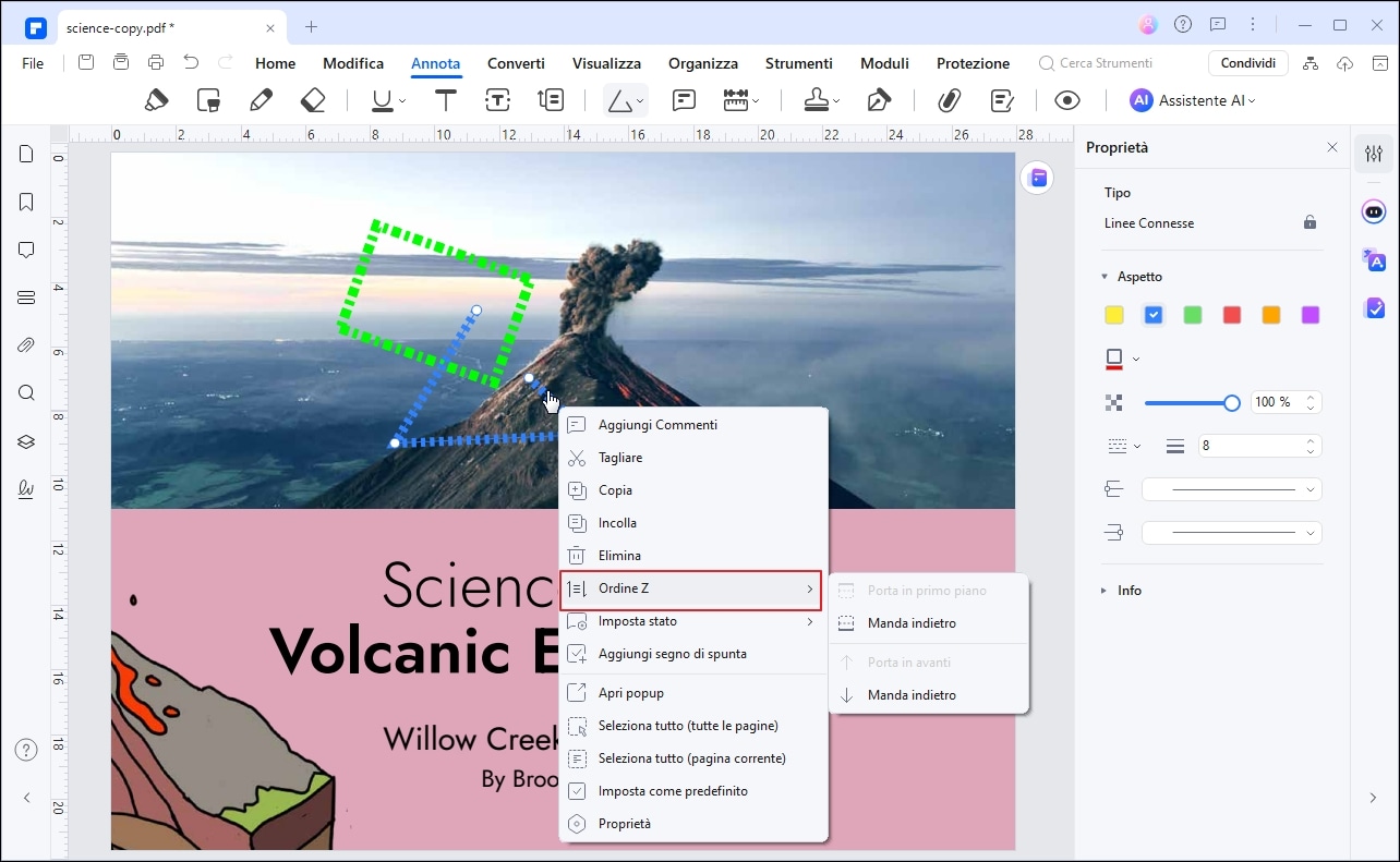 cambiare stile di forme nel pdf