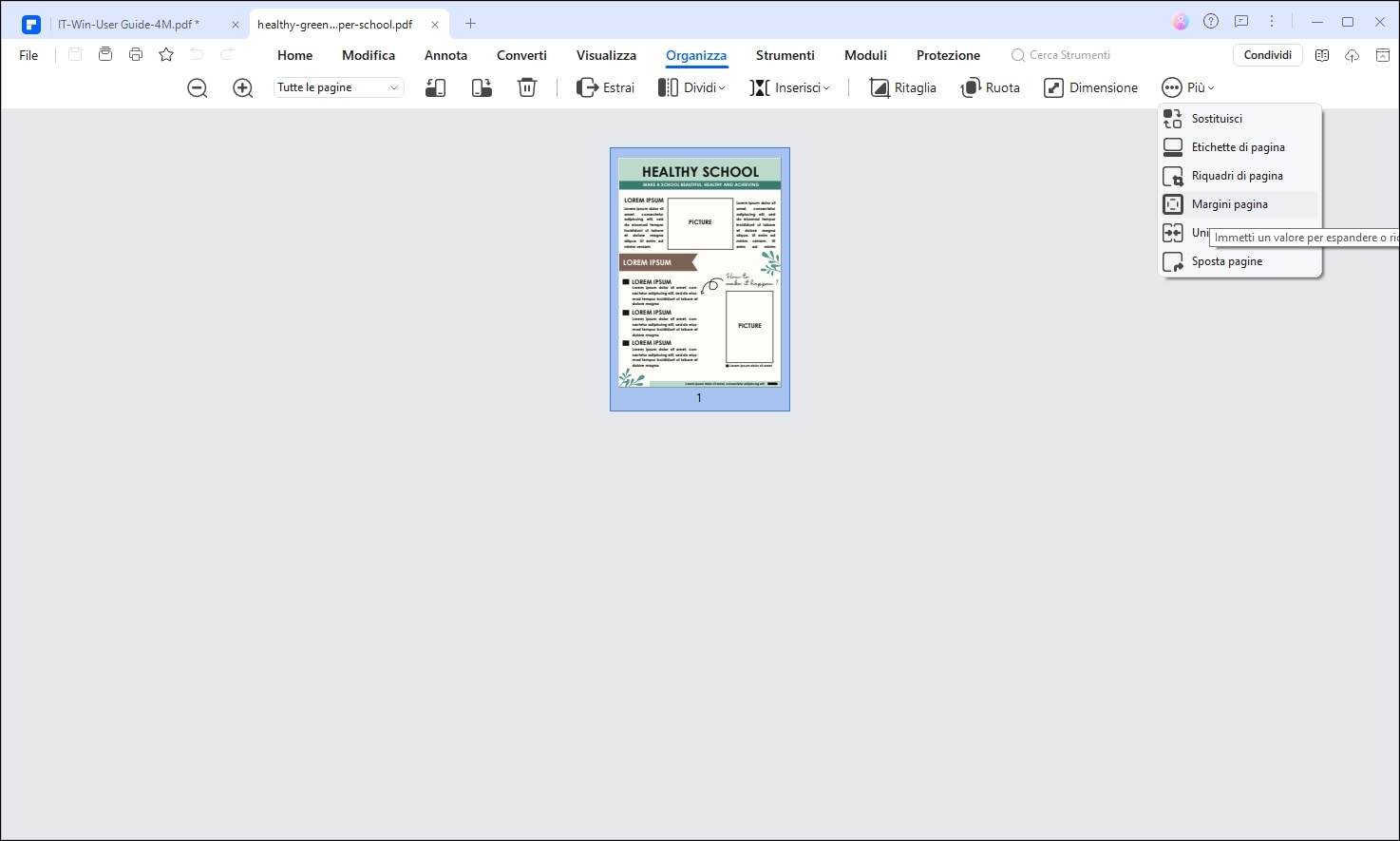 cambiare margini pdf