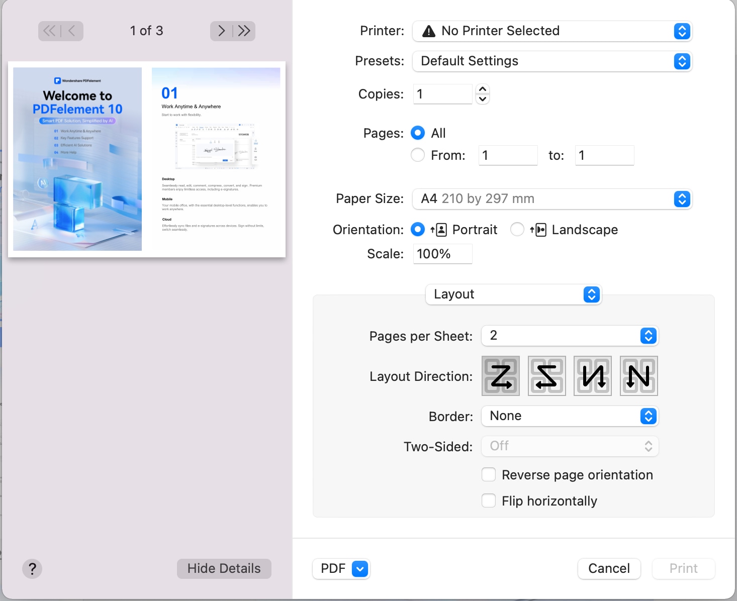 print pdf on mac