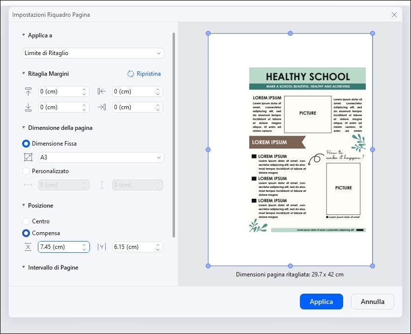 ridimensiona il pdf in a4