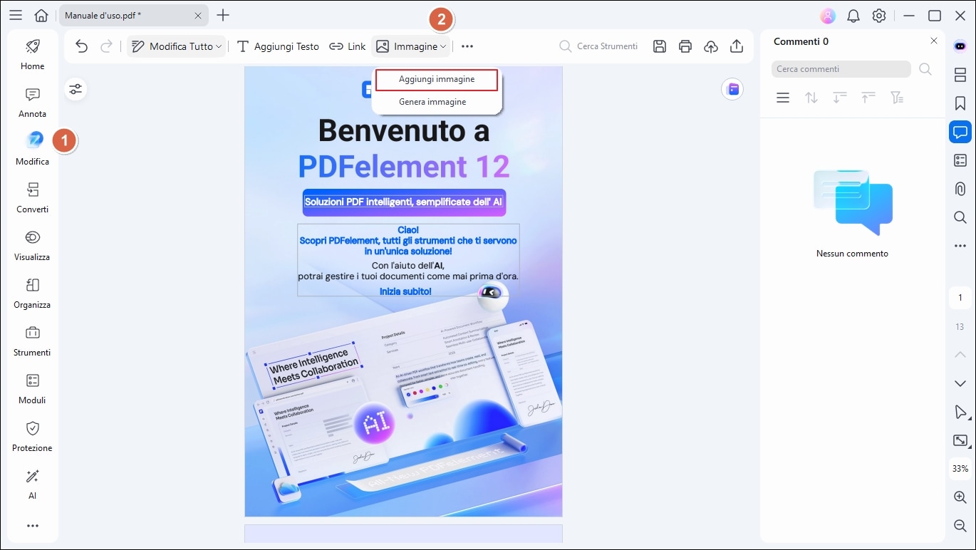 come aggiungere una foto al pdf