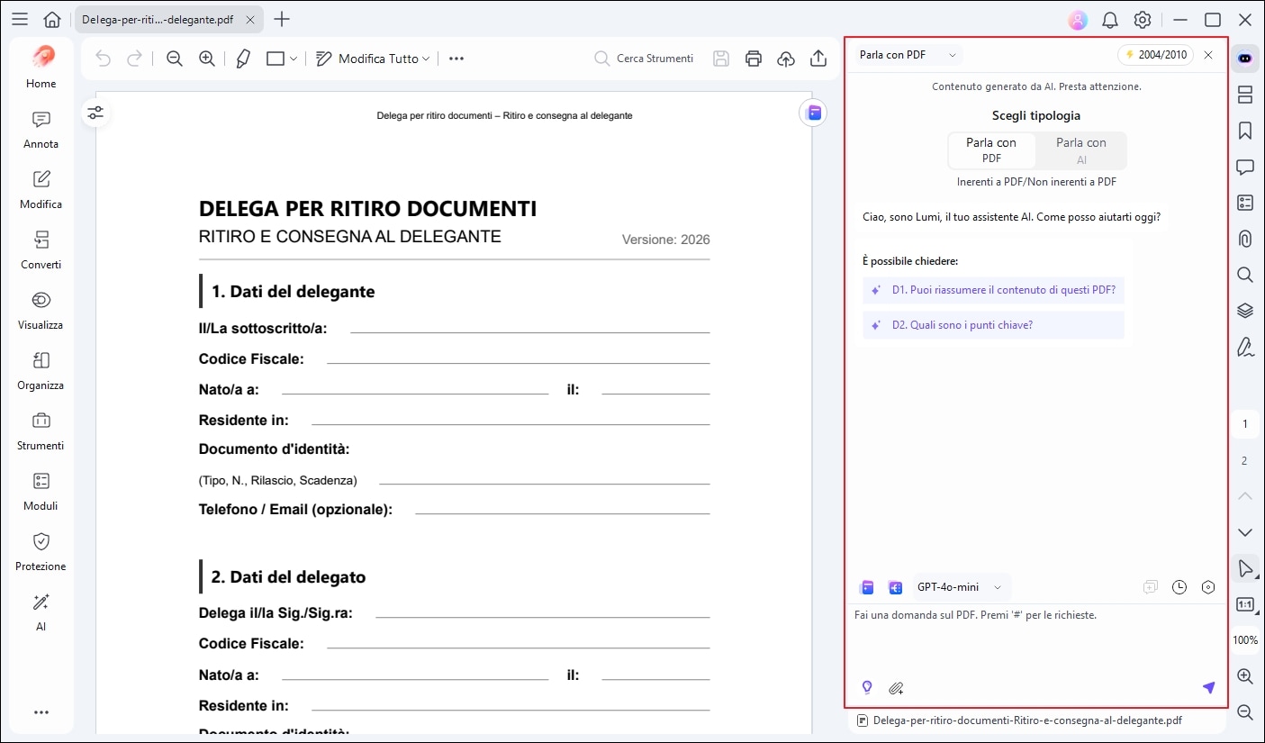 chat with pdf con pdfelement
