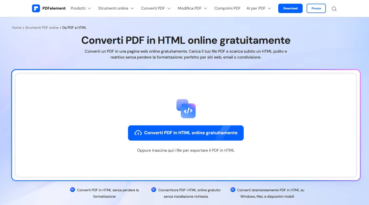 convertire pdf in link url online gratuitamente