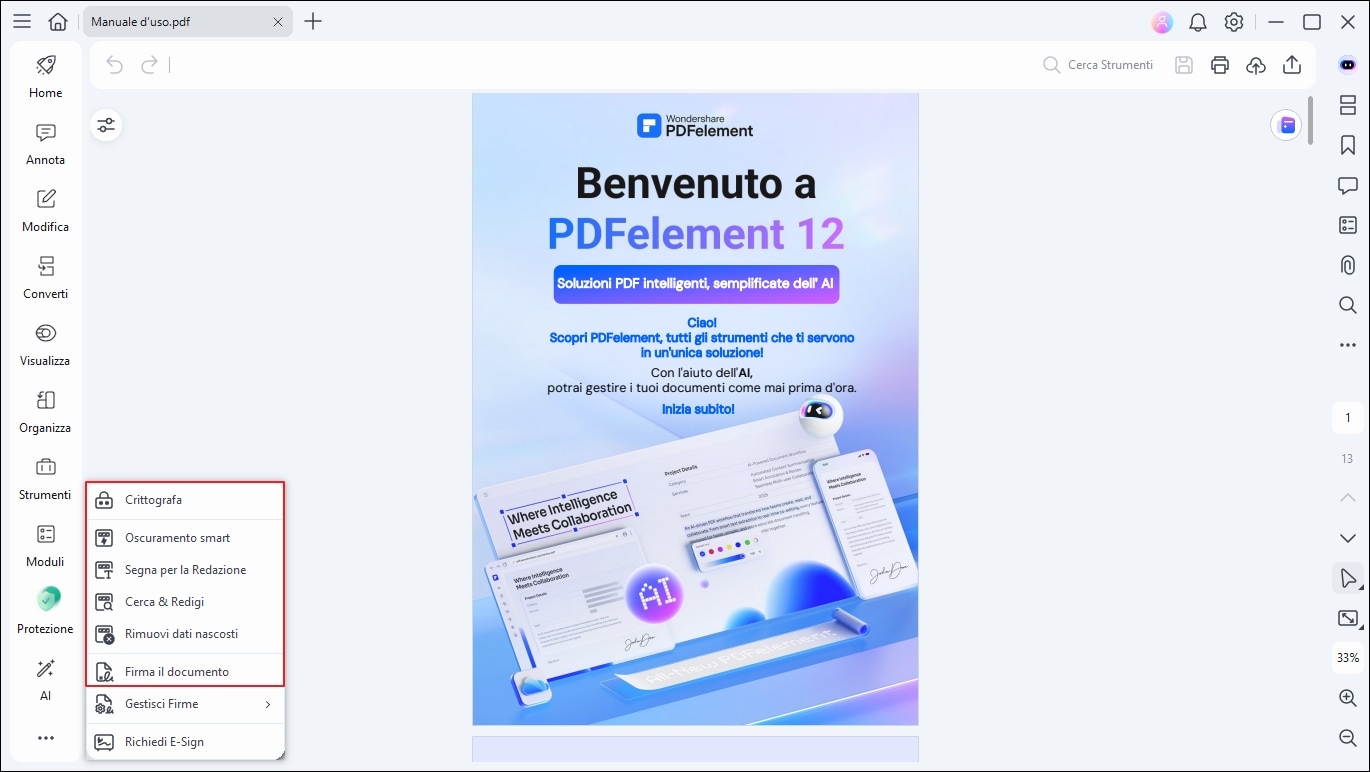 proteggere pdf con password