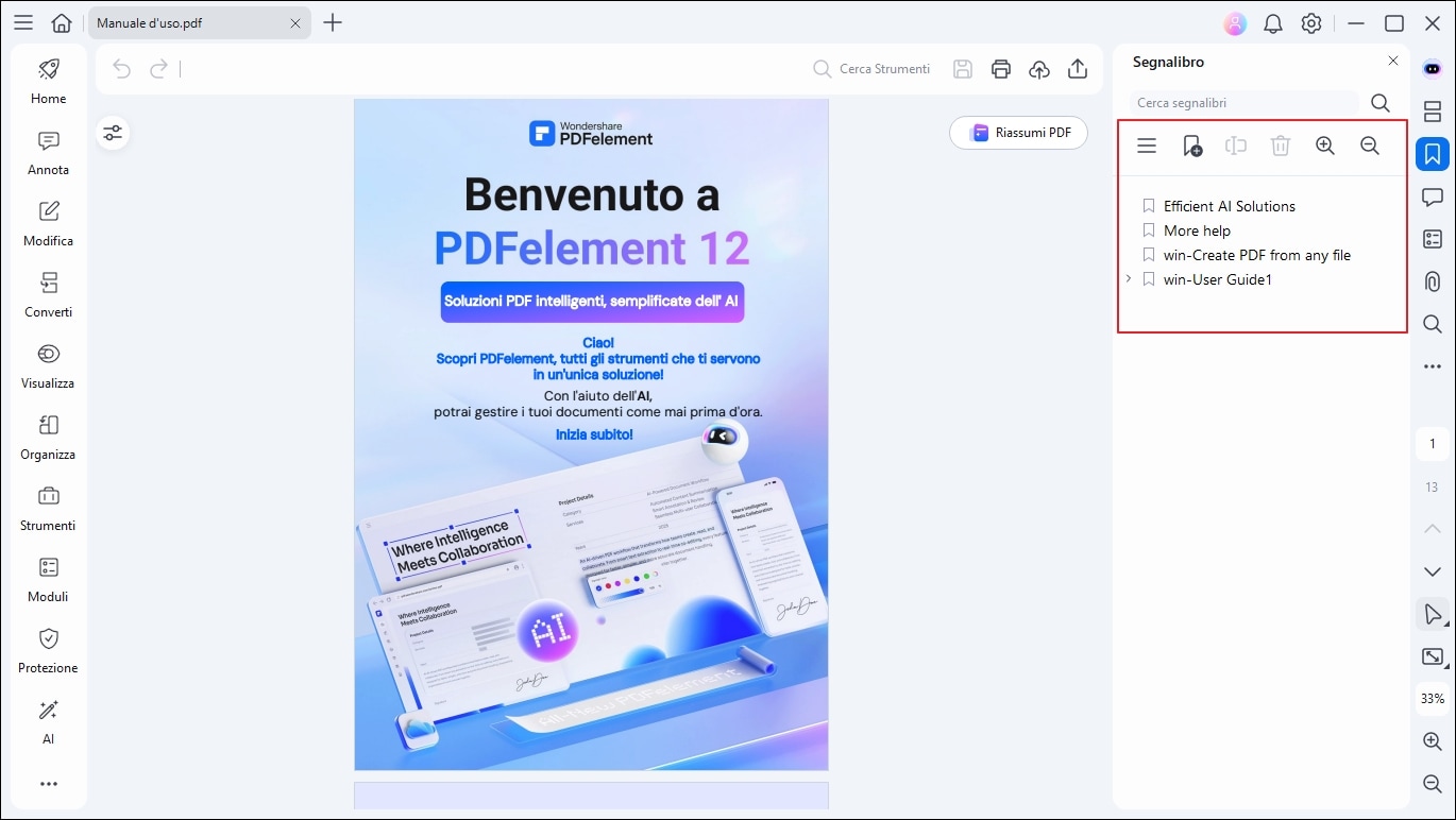 visualizza segnalibri