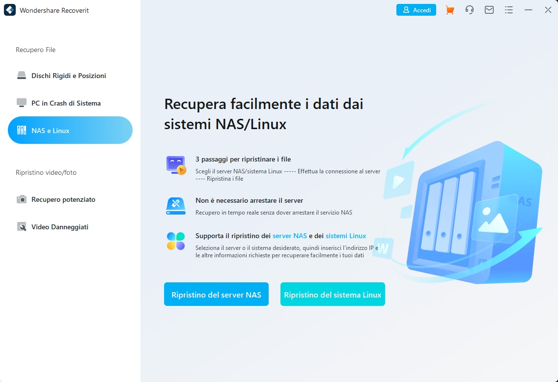 recoverit linux recupero dati 