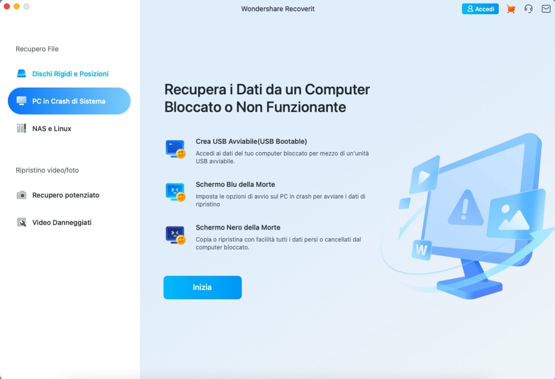 creare un'unità usb avviabile utilizzando il software recoverit