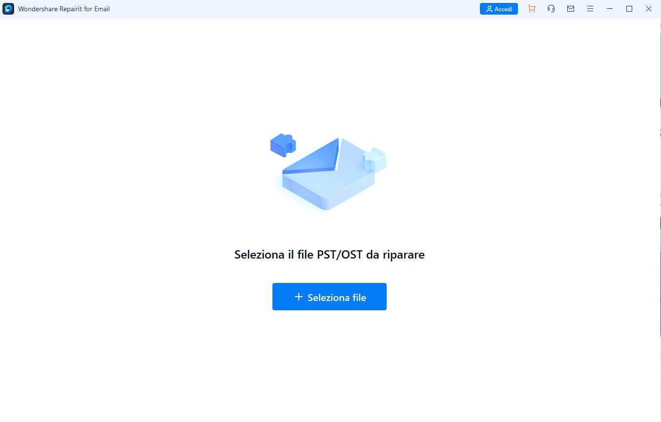 Carica il file e-mail corrotto